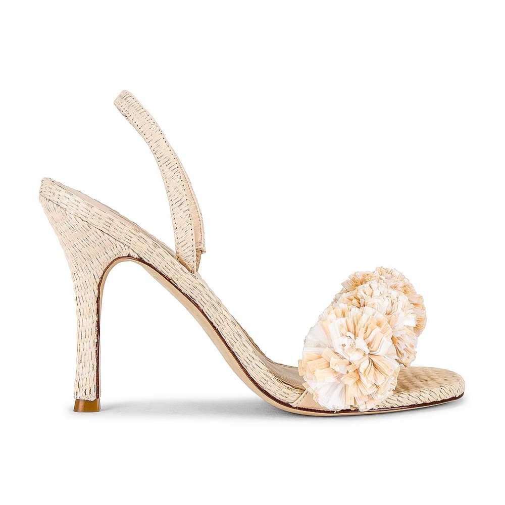 NEW Larroude Marilyn Sandal Heel Natural